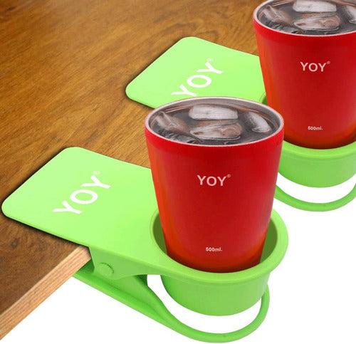 YOY Desk Side Clip Drink Holder for Home Office 0