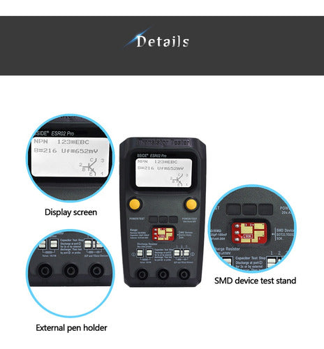 Bside Esr02 Pro Transistor Tester Multifuncional Digital 2