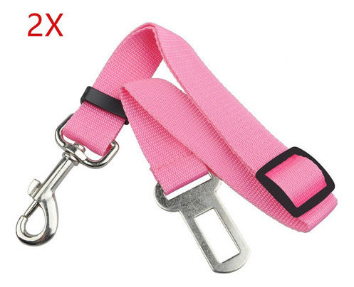 2pcs Rosa Del Cinturón De Seguridad Para Mascotas Perro Clip 3