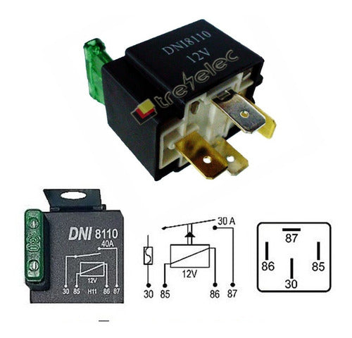 DNI 12V Relay with Fuse and Metal Support 1