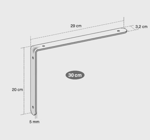 Fácil Estant Mensula Escuadra Soporte Para Estante - Super Planchuela Hierro 30cm 1