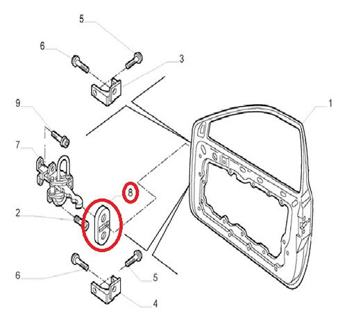 Fiat Junta Freno Puerta Delantera Izq Stilo 03-06 5