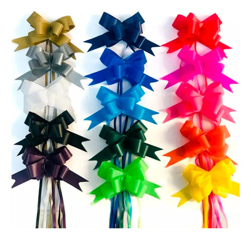 Large Assorted Colorful Magic Bows for Gifts x50 Units 0