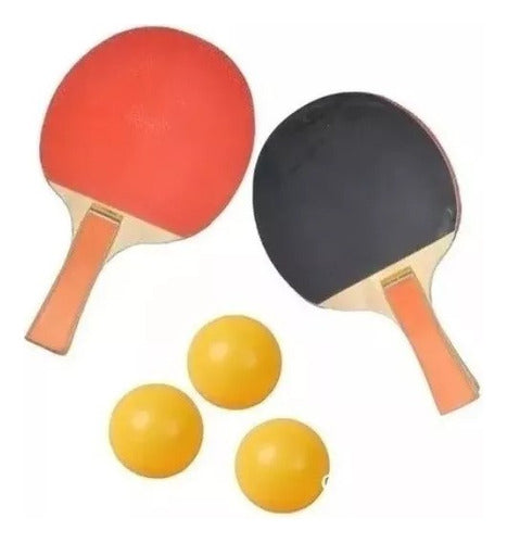 Set De Ping Pong 2 Paletas + 3 Pelotas Ping Pong 1