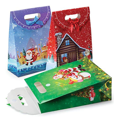 Prextex Bolsas De Regalo De Navidad Con Lazo Y 0