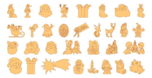 Pack of Laser Cut Vector Files - 250 Christmas Figures 2