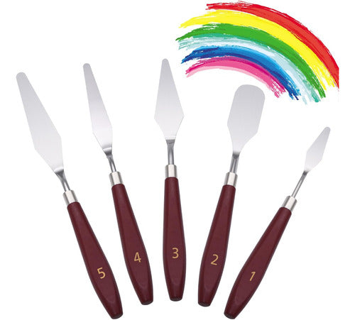 Ruby.Q 5-Piece Stainless Steel Palette Knife Set 0