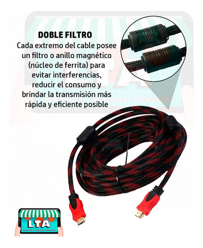 Cable Hdmi Mallado Con Filtros 8.5 Metros Garantía X Vida 7