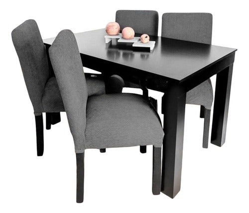 Dining Set Fixed Table + 4 Reinforced Lacquered Chairs 0