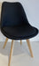 Scandinavian Upholstered Tulip Chair in Gray Beige Black 4