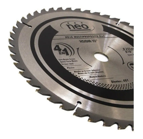 Neo Multipurpose Saw Blade 255mm Wood Aluminum Steel 1