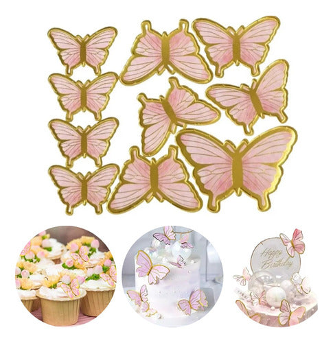 Cake Topper Mariposa Para Armar X10 Unid - Decoracion Torta 0