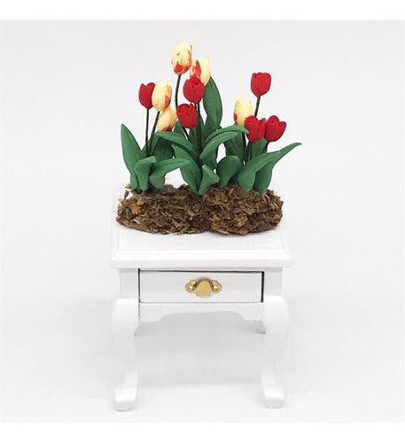 1:12 Mini House Toy Simulation Tulip Flower Model 3