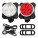 2 Luces De Bicicleta Delantera Trasera 3 Leds Usb Recargable 4