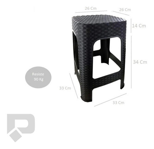 POO X5 Stackable Plastic Rattan-like Stools 3