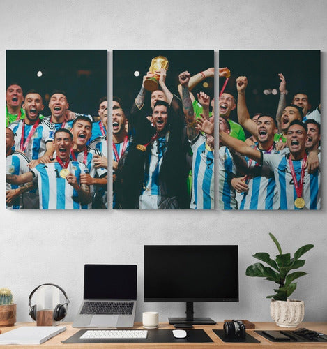 Freak Out Deco Cuadros Decorativo Messi Campeón Del Mundo 105x55cm 1