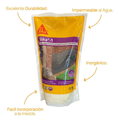 Sika 1 Hidrofugo Tipo Cerecita Revoque Carpeta Mortero 1kg 1