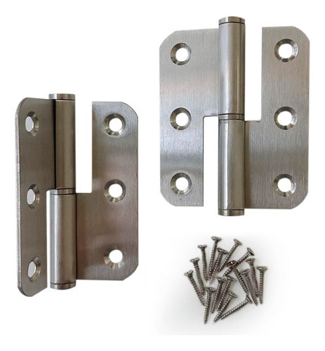 Bronzen Stainless Steel Hinges 76x60x2 mm Right Opening X2 0