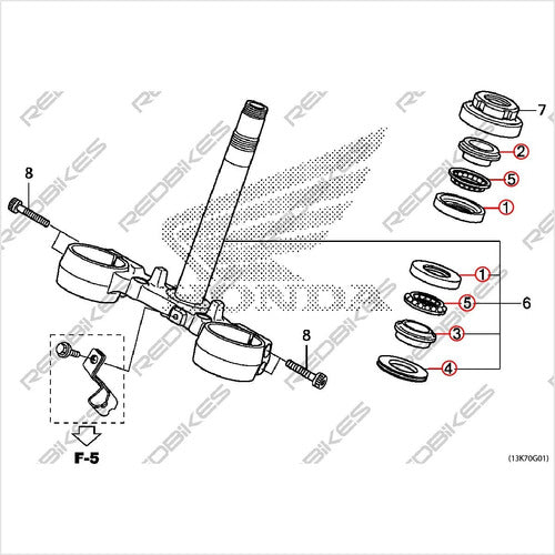 Honda Original Steering Head Set for CB 190 R & CB 190 REPSOL 1