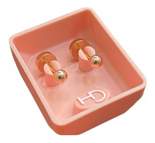 C&H 18K Gold Perno Bolita Baby Stud Earrings 3mm 0