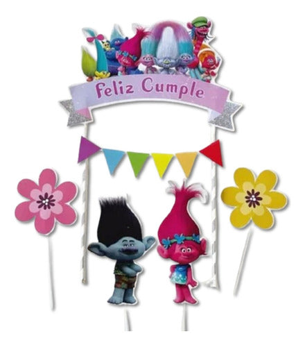 Toppers Cake Adorno Pinchos Para Torta Trolls 0