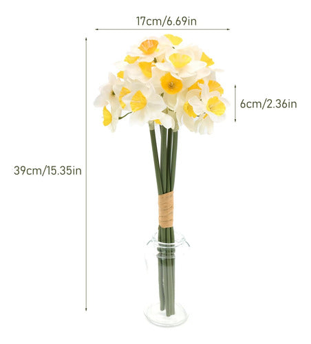 6 Flores Artificiales Narciso, 15.0 In Largo, Flores Falsas 1