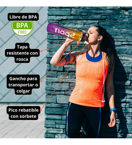 Gxtronics Botella Termica 500 Ml Deportiva Gimnasio Acero Inoxidable 3