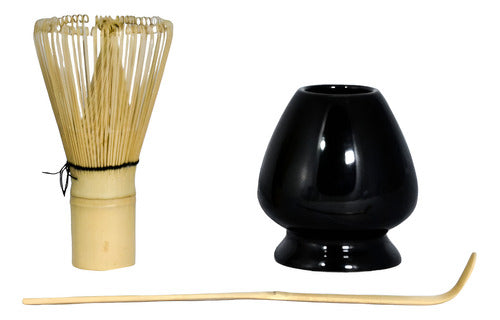 Generic Matcha Whisk Set with Ceramic Holder & Bamboo Spoon 0