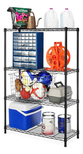 DecoTeam Multi-Purpose Metal Rack with 4 Adjustable Shelves 0