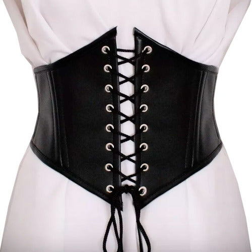 Corset Cincher Underbust Cuerina Goth Dark Kawaii Grunge 0