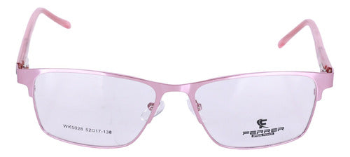 Ferrer Pink Metal Frame with Flex Temple for Prescription Lenses 0