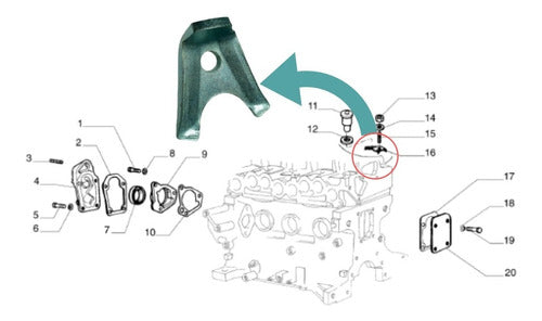 Fiat Original Distribution Cover Fastening Supports Palio Siena 1