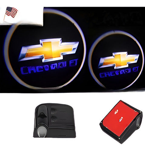 Chevrolet 2pcs Wireless Door Laser Welcome Spirit Light 2