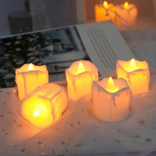 Portable LED Candle Warm White Light Simil Melted Wax Fire 2