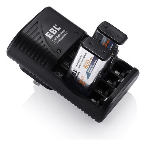 EBL 4 Fast LCD Battery Charger for AA AAA 9V NiMH Batteries 4