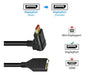 Alyydbg DisplayPort 1.4 Extension Cable 90 Degree Angle Male to Female 2