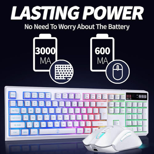 Zjfksdyx C104 Combo Inalámbrico De Teclado Y Mouse Para Juegos 3