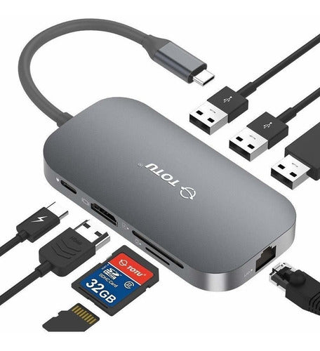 TOTU USB C Hub 8 in 1 with Ethernet Port, 4K 0