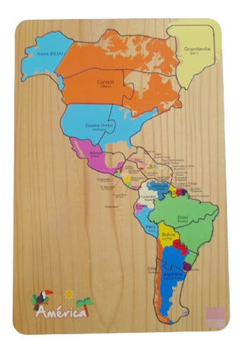 TK Wooden Puzzle of America: Countries and Capitals 0