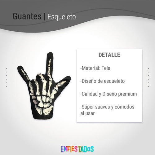 Party Store - Guantes Esqueleto - Cotillon Halloween 5