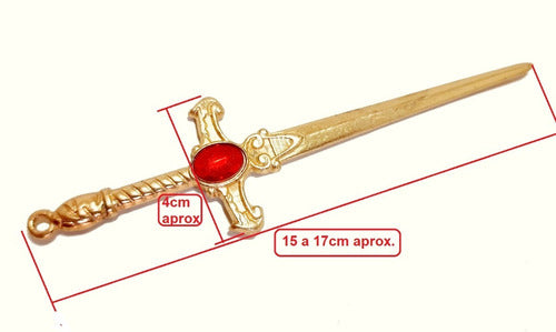 Punhal Cigano Athame Wicca 17cm Dourado Medieval 1