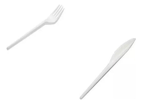 Koval White Plastic Forks + Knives 1000 C/u 0