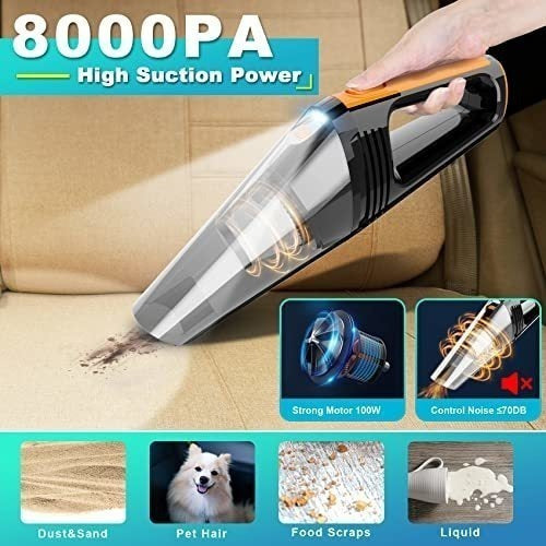 QYHY High Power Portable Car Vacuum Cleaner 8000PA 100W DC12V 1