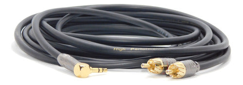 Professional Low Noise 90º Mini-Plug to Two RCA Cable 5m 0