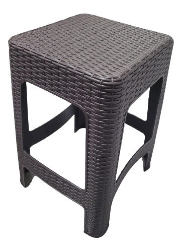 Rattan-Look Stackable Plastic Stool - Set of 14 1