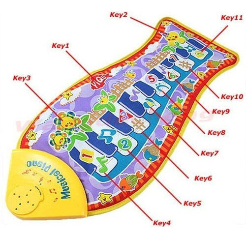 Musical Fish Animal Touch Mat Kick Fun Piano J 3