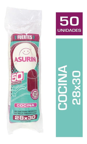 Asurin Waste Bags 28x30 Cm Kitchen Pack of 50 0