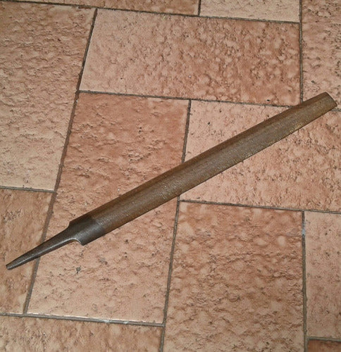 Lima Escofina Antigua Media Caña Buen Peso Grano Grueso 33cm 1