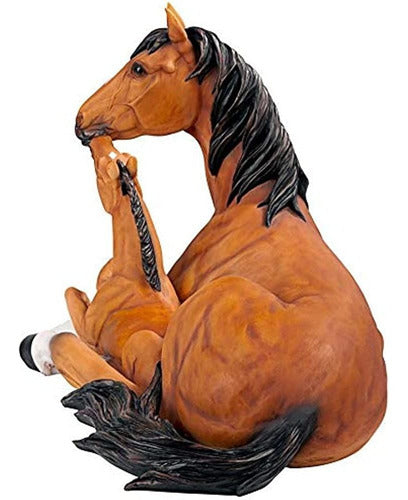 Design Toscano Motherly Love Pony Foal and Mare Horse Statue 3