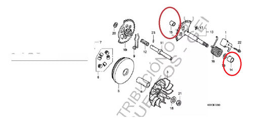 Kickstart Bushings Scooter Honda Elite Zanella Mod Styler 125/150 2